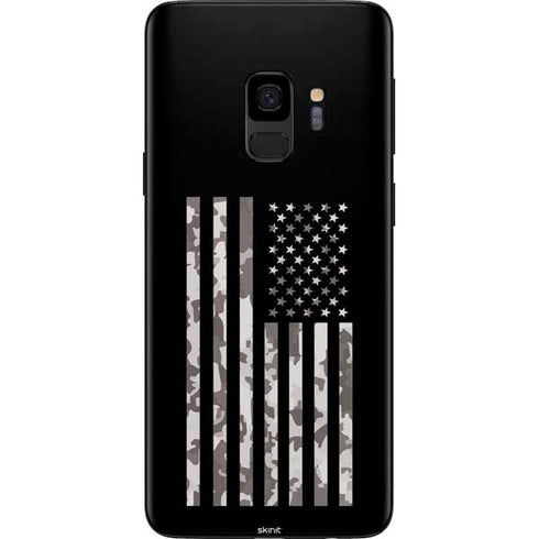 Black and White Camo American Flag Galaxy S9 Skin